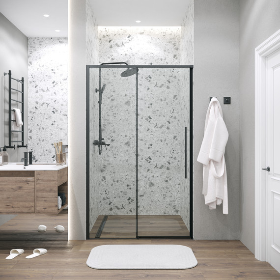 Душевая дверь Grossman Galaxy 140 см 100.K33.01.140.21.00, чёрный матовый/прозрачное - 5 Душевая дверь Grossman Galaxy 140 см 100.K33.01.140.21.00, чёрный матовый/прозрачное фото 5