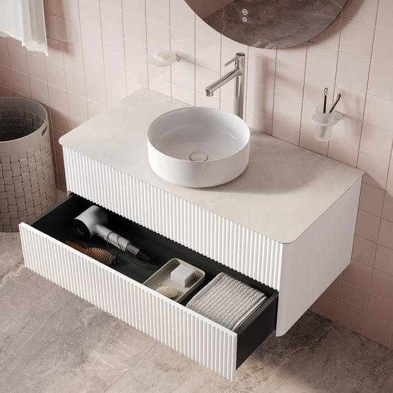 Тумба подвесная со столешницей Iddis Aiger 100 см AIG10W0i95K, белый фото 9