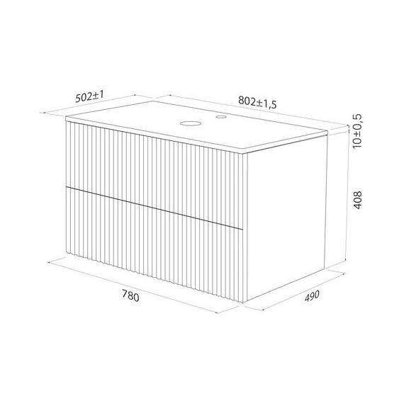 Тумба подвесная со столешницей Iddis Aiger 80 см AIG80W0i95K, белый фото 10