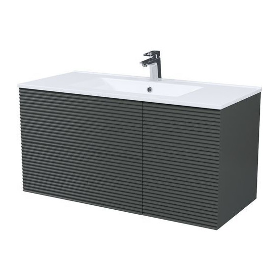 Тумба подвесная с раковиной Iddis Bild 100 см BIL10G0i95K, тёмно-серый фото 2