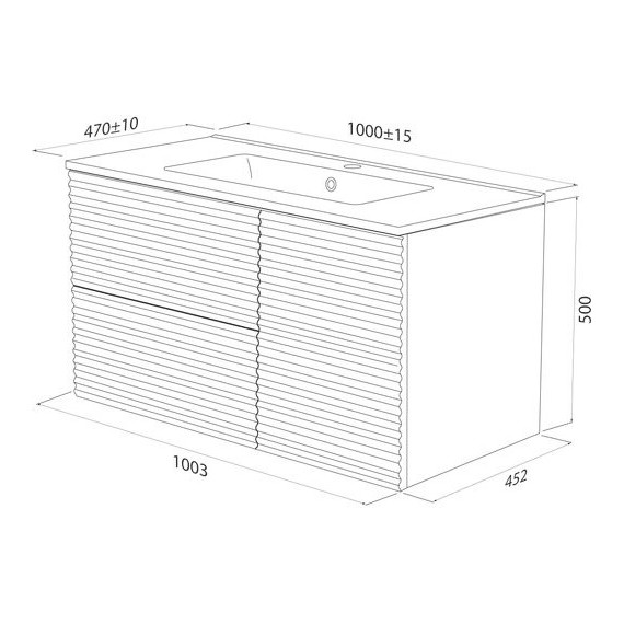 Тумба подвесная с раковиной Iddis Bild 100 см BIL10G0i95K, тёмно-серый фото 10