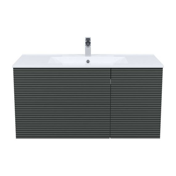 Тумба подвесная с раковиной Iddis Bild 100 см BIL10G0i95K, тёмно-серый фото 3