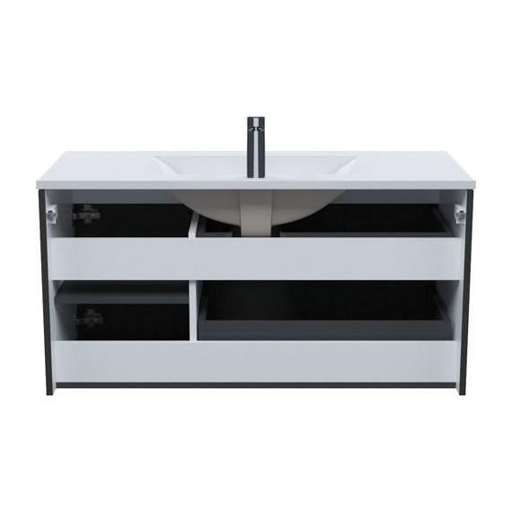 Тумба подвесная с раковиной Iddis Bild 100 см BIL10G0i95K, тёмно-серый фото 4