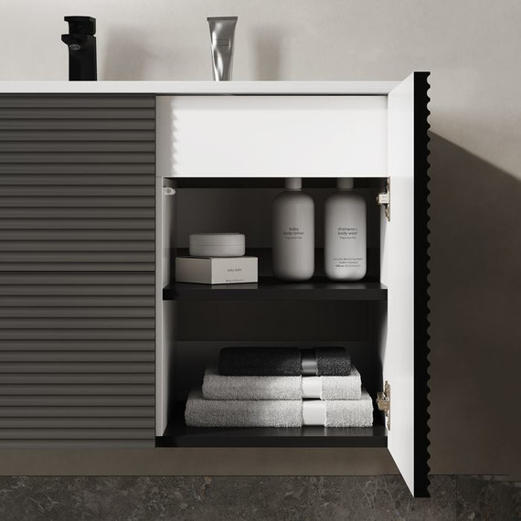 Тумба подвесная с раковиной Iddis Bild 100 см BIL10G0i95K, тёмно-серый фото 9