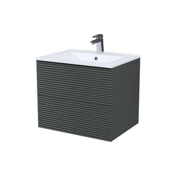 Тумба подвесная с раковиной Iddis Bild 60 см BIL60G0i95K, тёмно-серый фото 2