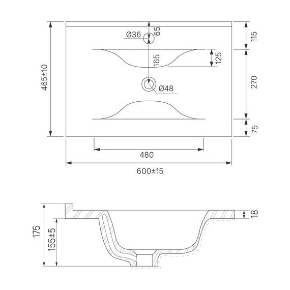 Тумба подвесная с раковиной Iddis Bild 60 см BIL60G0i95K, тёмно-серый фото 10