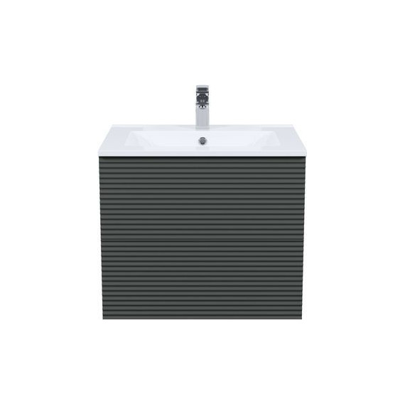 Тумба подвесная с раковиной Iddis Bild 60 см BIL60G0i95K, тёмно-серый фото 3