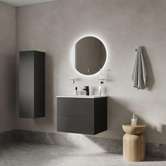 Тумба подвесная с раковиной Iddis Bild 60 см BIL60G0i95K, тёмно-серый фото 5