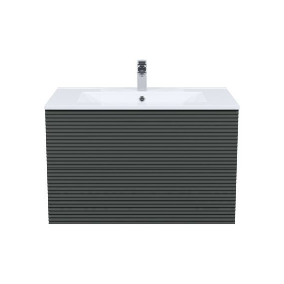 Тумба подвесная с раковиной Iddis Bild 80 см BIL80G0i95K, тёмно-серый фото 3