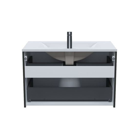 Тумба подвесная с раковиной Iddis Bild 80 см BIL80G0i95K, тёмно-серый фото 4