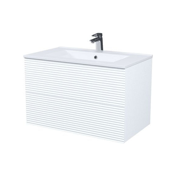 Тумба подвесная с раковиной Iddis Bild 80 см BIL80W0i95K, белый фото 2