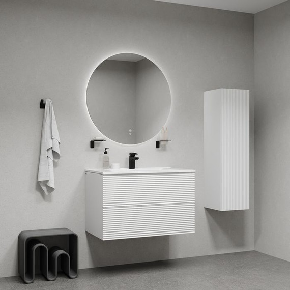 Тумба подвесная с раковиной Iddis Bild 80 см BIL80W0i95K, белый фото 5