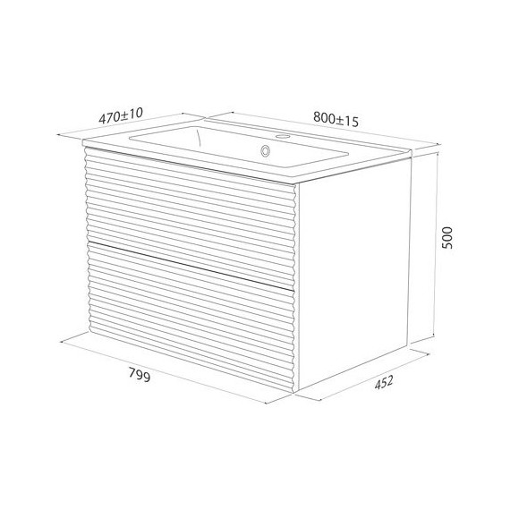 Тумба подвесная с раковиной Iddis Bild 80 см BIL80W0i95K, белый фото 9
