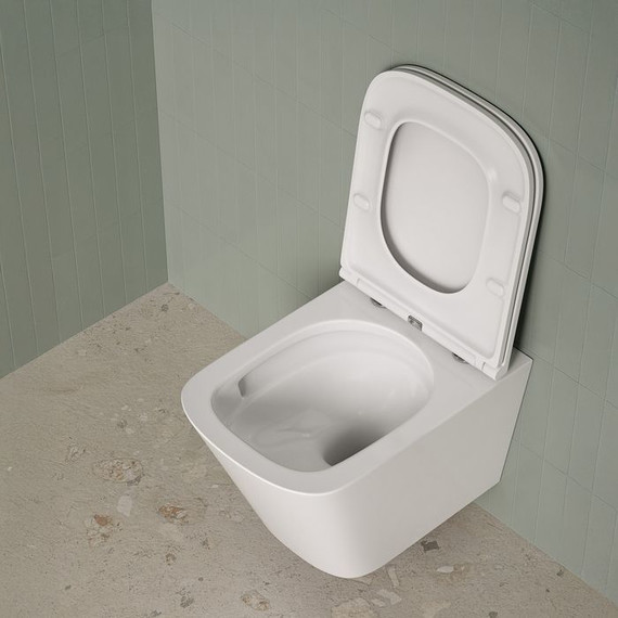 Унитаз подвесной безободковый Iddis Bild BIQRNSEi25 с тонкой крышкой микролифт (система смыва Торнадо) фото 5