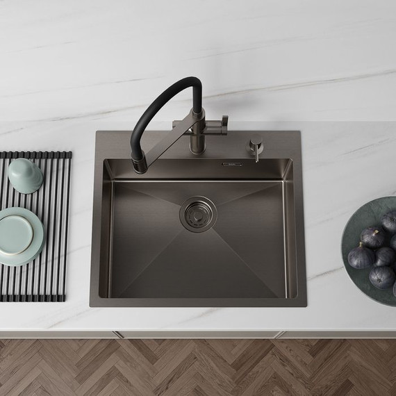 Кухонная мойка Iddis Haze HAZ59GMi77, графит матовый фото 4