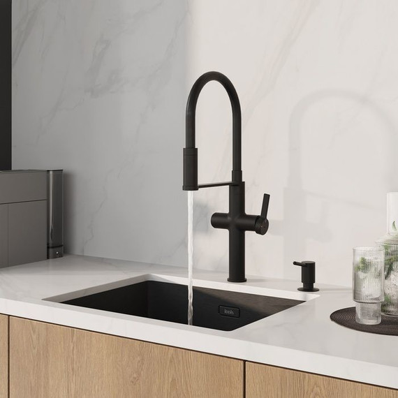 Смеситель для кухни Iddis Ikon IKNBLFFi05, чёрный матовый, Цвет производителя: чёрный матовый фото 2