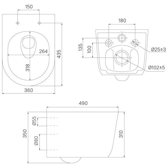 Унитаз подвесной безободковый Iddis Slide SLIRDSEi25 с крышкой микролифт (система смыва Торнадо) фото 12