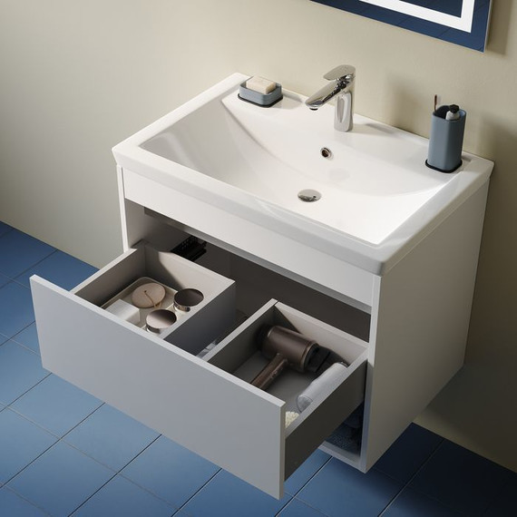 Тумба подвесная с раковиной Iddis Zodiac X 70 см ZDX70WNi95K, белый фото 7