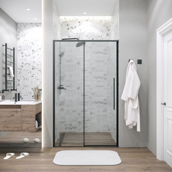 Душевая дверь Grossman Galaxy 130 см 100.K33.01.130.21.02, чёрный матовый/шиншилла - 5 Душевая дверь Grossman Galaxy 130 см 100.K33.01.130.21.02, чёрный матовый/шиншилла фото 5