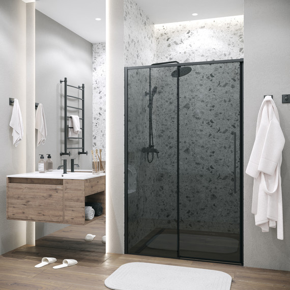 Душевая дверь Grossman Galaxy 140 см 100.K33.01.140.21.10, чёрный матовый/тонированное - 5 Душевая дверь Grossman Galaxy 140 см 100.K33.01.140.21.10, чёрный матовый/тонированное фото 5