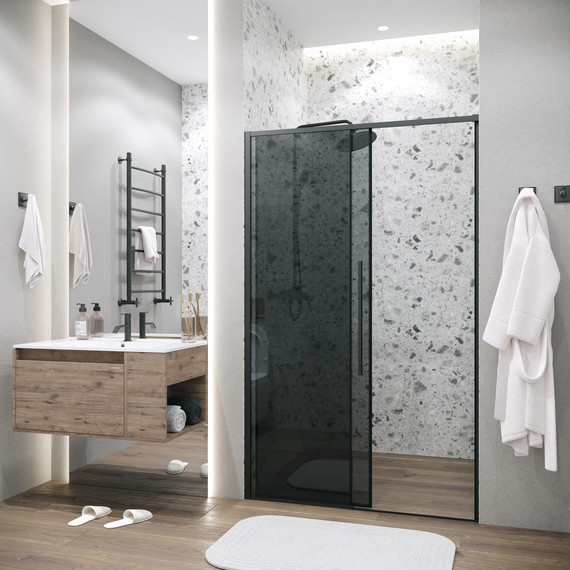 Душевая дверь Grossman Galaxy 100 см 100.K33.01.100.21.10, чёрный матовый/тонированное фото 6