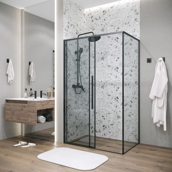 Душевое ограждение Grossman Galaxy 120x80 см 120.K33.01.1280.21.00, чёрный матовый/прозрачное фото 5