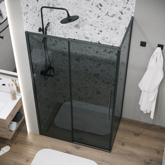 Душевое ограждение Grossman Galaxy 110x70 см 120.K33.01.1170.21.10, чёрный матовый/тонированное фото 4