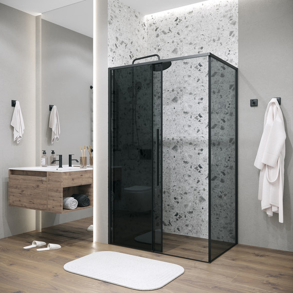 Душевое ограждение Grossman Galaxy 100x90 см 120.K33.01.1090.21.10, чёрный матовый/тонированное фото 5