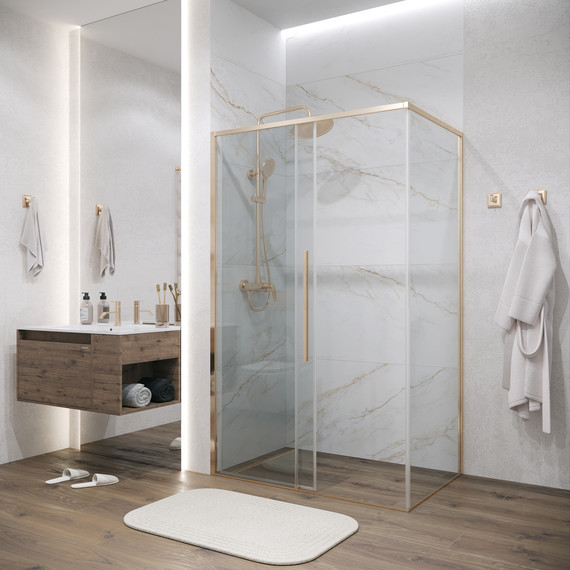 Душевое ограждение Grossman Galaxy 110x90 см 120.K33.01.1190.32.00, золото сатин/прозрачное фото 5