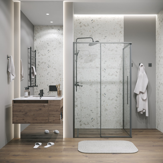 Душевое ограждение Grossman Galaxy 130x80 см 120.K33.01.1380.42.00, графит сатин/прозрачное фото 3