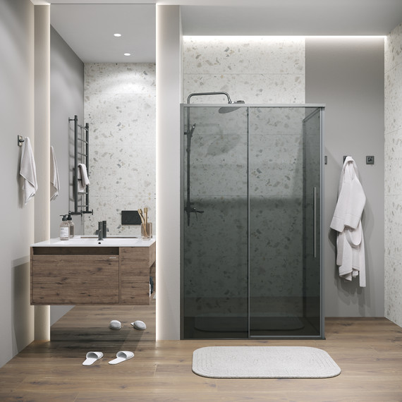 Душевое ограждение Grossman Galaxy 130x70 см 120.K33.01.1370.42.10, графит сатин/тонированное фото 3