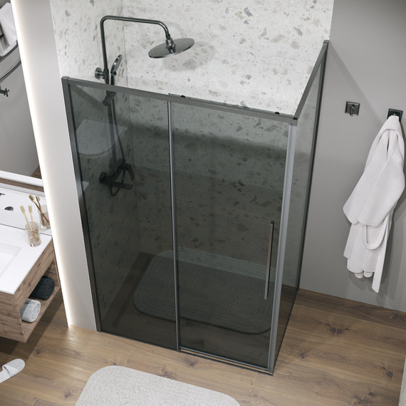 Душевое ограждение Grossman Galaxy 130x70 см 120.K33.01.1370.42.10, графит сатин/тонированное фото 4