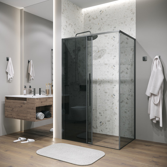 Душевое ограждение Grossman Galaxy 140x70 см 120.K33.01.1470.42.10, графит сатин/тонированное фото 5