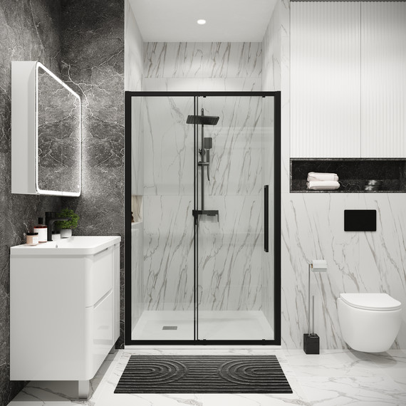 Душевая дверь Grossman Cosmo 100 см 100.K33.02.100.21.00, чёрный матовый/прозрачное фото 5