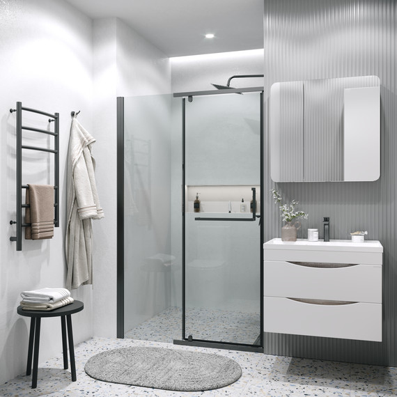 Душевая дверь Grossman Pragma 110 см 100.K33.03.110.21.00, чёрный матовый/прозрачное - 4 Душевая дверь Grossman Pragma 110 см 100.K33.03.110.21.00, чёрный матовый/прозрачное фото 4