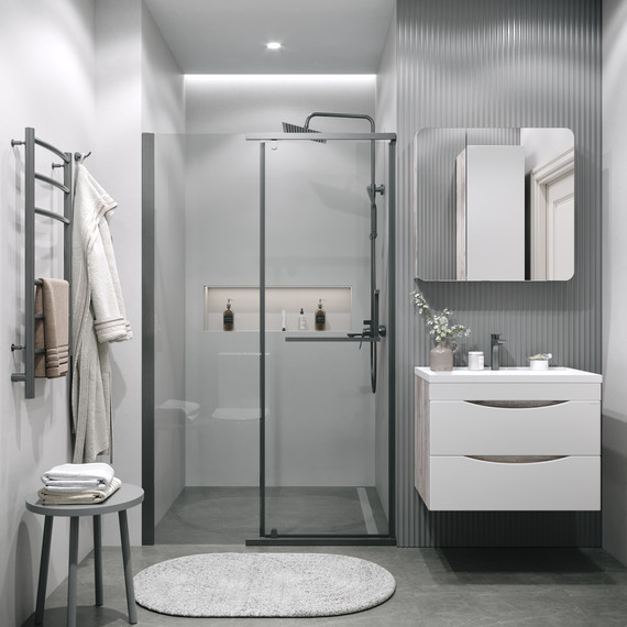 Душевая дверь Grossman Pragma 110 см 100.K33.03.110.42.00, графит сатин/прозрачное - 5 Душевая дверь Grossman Pragma 110 см 100.K33.03.110.42.00, графит сатин/прозрачное фото 5