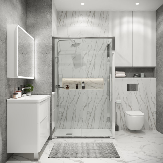 Душевое ограждение Grossman Cosmo 130x70 см 120.K33.02.1370.10.00, хром/прозрачное фото 3