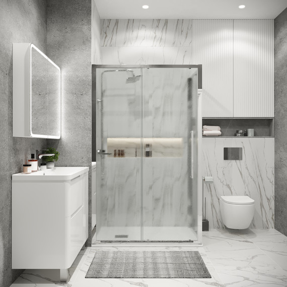 Душевое ограждение Grossman Cosmo 100x80 см 120.K33.02.1080.10.02, хром/шиншилла фото 3