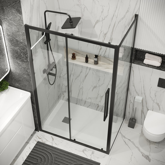 Душевое ограждение Grossman Cosmo 110x80 см 120.K33.02.1180.21.00, чёрный матовый/прозрачное фото 4