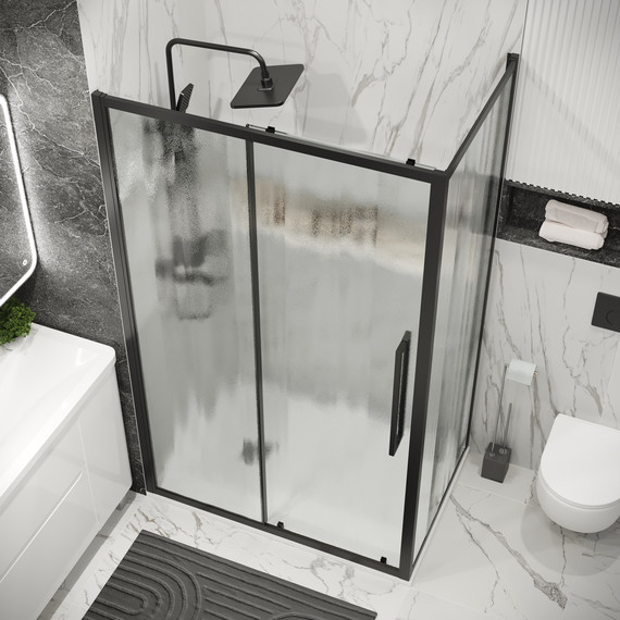 Душевое ограждение Grossman Cosmo 110x80 см 120.K33.02.1180.21.02, чёрный матовый/шиншилла фото 4