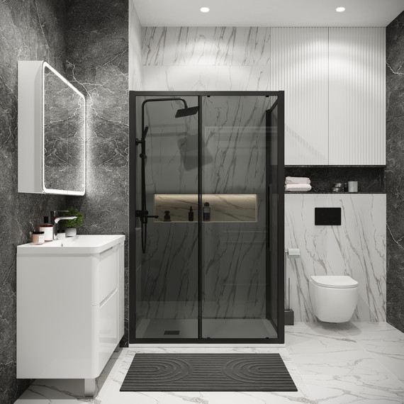 Душевое ограждение Grossman Cosmo 100x70 см 120.K33.02.1070.21.10, чёрный матовый/тонированное фото 3