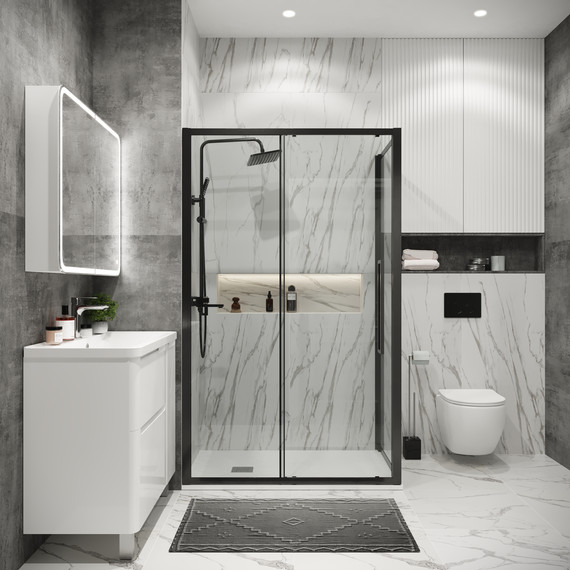 Душевое ограждение Grossman Cosmo 100x70 см 120.K33.02.1070.42.00, графит сатин/прозрачное фото 3