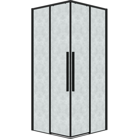 Душевое ограждение Grossman Galaxy 80x80 см 300.K33.01.8080.21.02, чёрный матовый/шиншилла фото 3