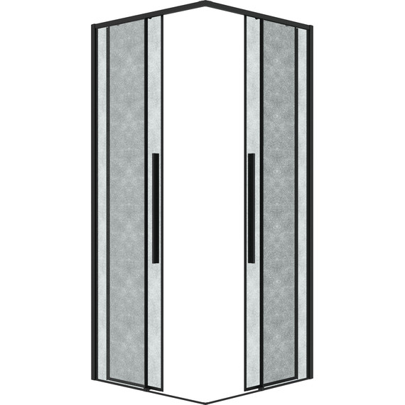 Душевое ограждение Grossman Galaxy 80x80 см 300.K33.01.8080.21.02, чёрный матовый/шиншилла фото 2