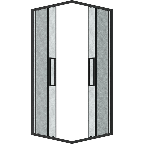 Душевое ограждение Grossman Cosmo 90x90 см 300.K33.02.9090.21.02, чёрный матовый/шиншилла фото 