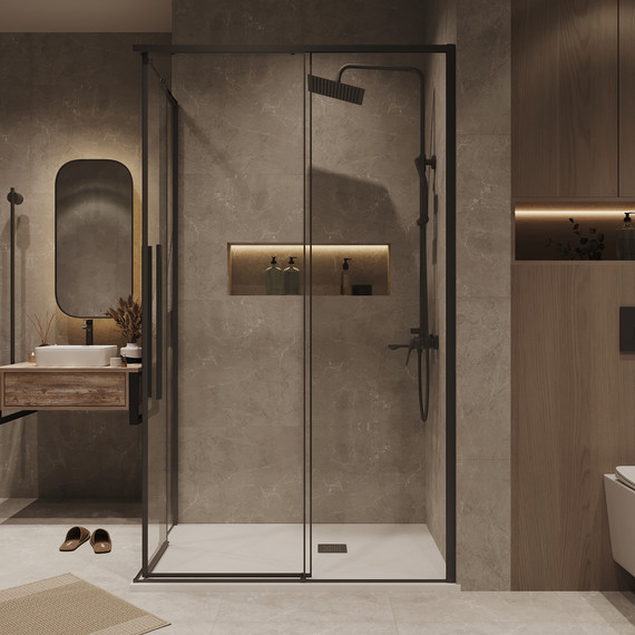 Душевое ограждение Grossman Galaxy 110x100 см 300.K33.01.1110.42.00, графит сатин/прозрачное фото 5