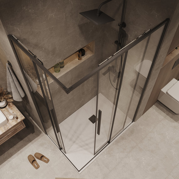 Душевое ограждение Grossman Galaxy 110x100 см 300.K33.01.1110.42.00, графит сатин/прозрачное фото 6