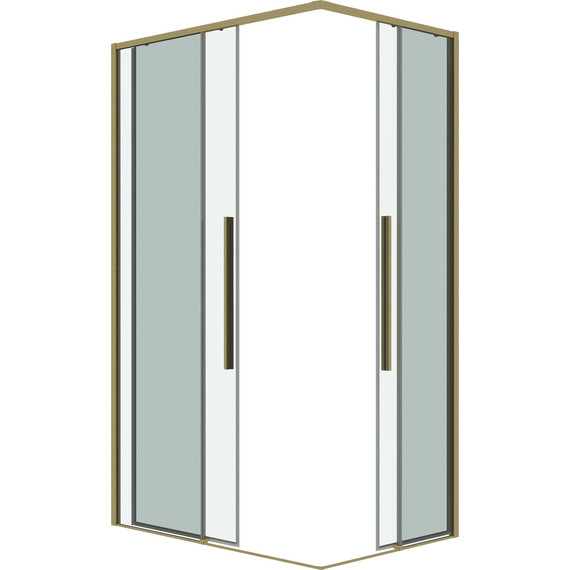Душевое ограждение Grossman Galaxy 120x80 см 300.K33.01.1280.32.00, золото сатин/прозрачное фото 2