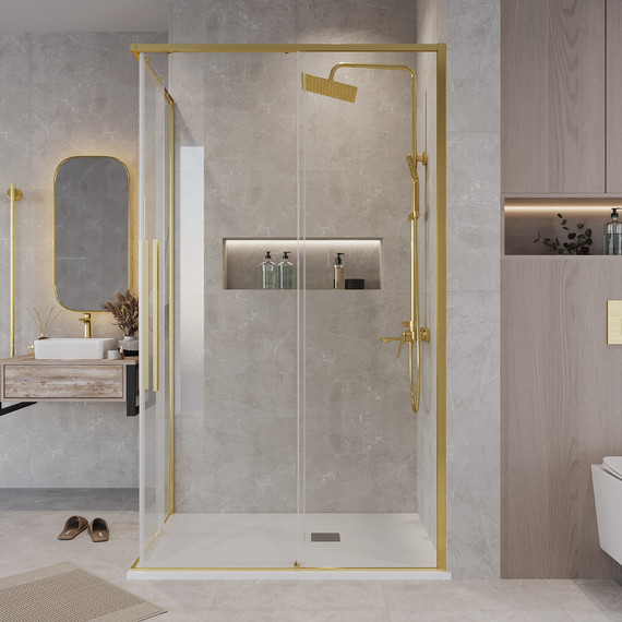 Душевое ограждение Grossman Galaxy 120x80 см 300.K33.01.1280.32.00, золото сатин/прозрачное фото 5