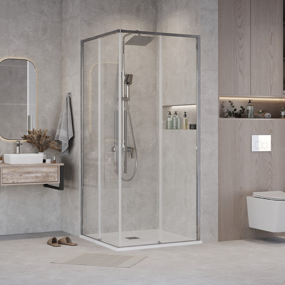 Душевое ограждение Grossman Galaxy 80x80 см 300.K33.01.8080.10.00, хром/прозрачное фото 5